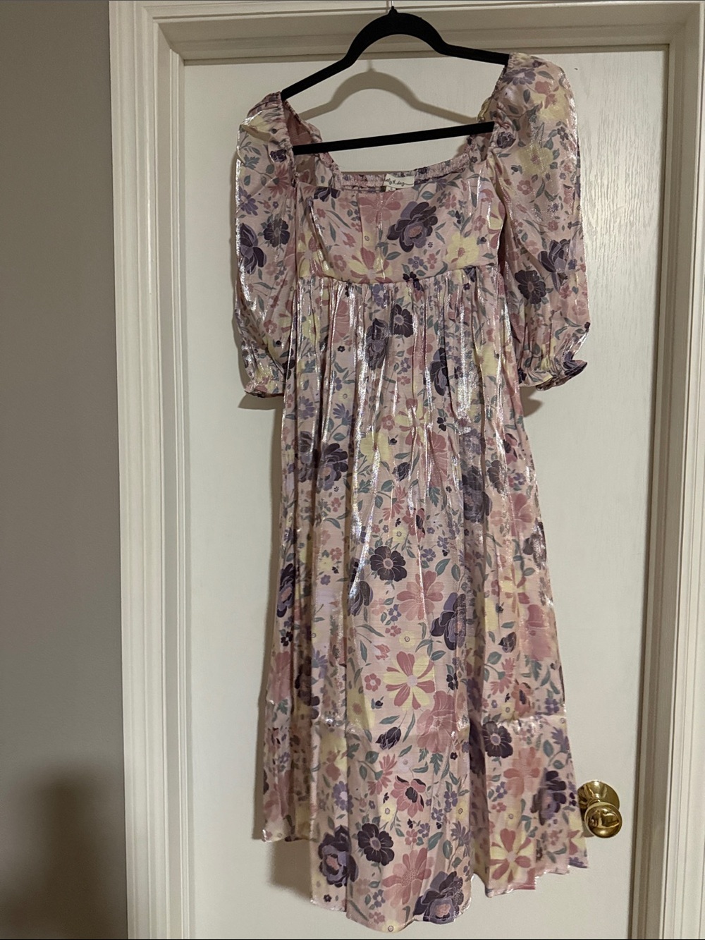 Lovely Day Pink and Lavender Floral Midi Dress